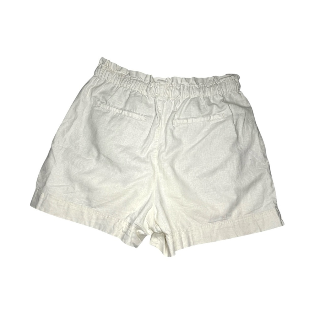 Uniqlo Linen Blend Cream High Rise Cinch Shorts - Picture 2 of 3